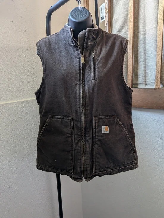 ✨ Women's Vintage Dark Brown Carhartt Vest Size Medium - Picture 8 of 9